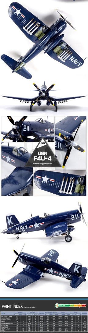 Battle Models Academy 12353 USN F4U 4 Battle Of Jangjin Reservoir 1 48